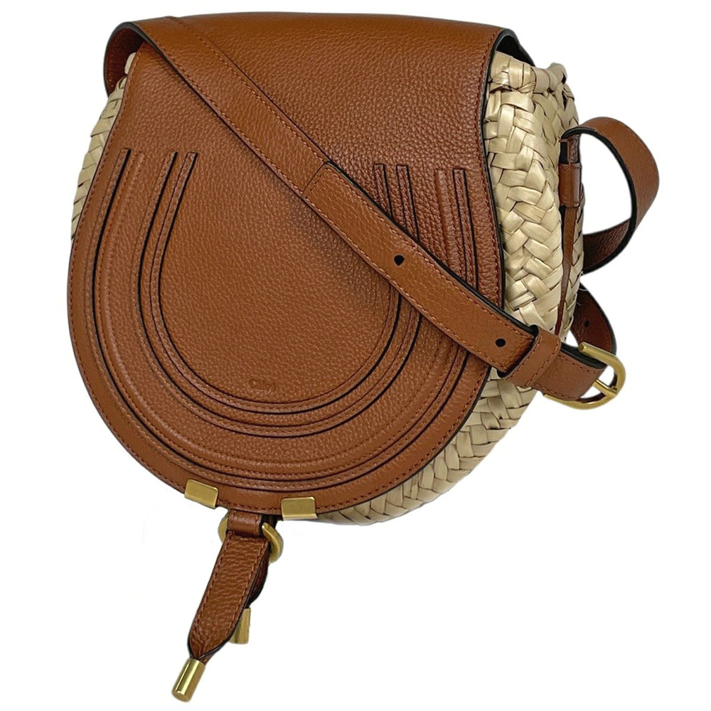 Chloe Marcie Shoulder Bag Basket Raffia